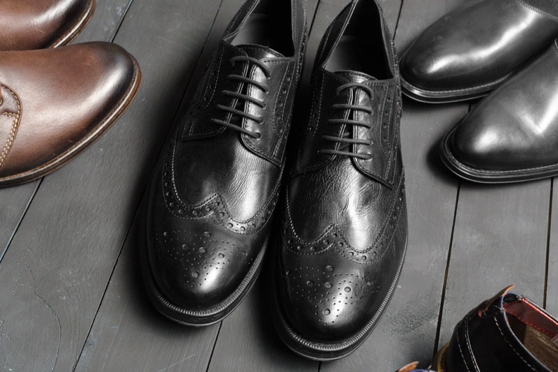 Mens Dress Shoes Closeup