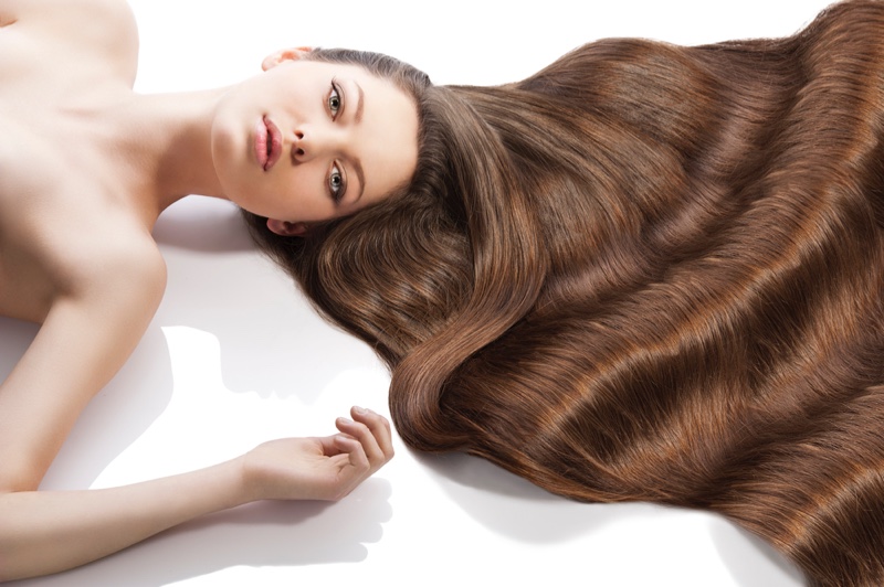 Model Long Wavy Brown Hair