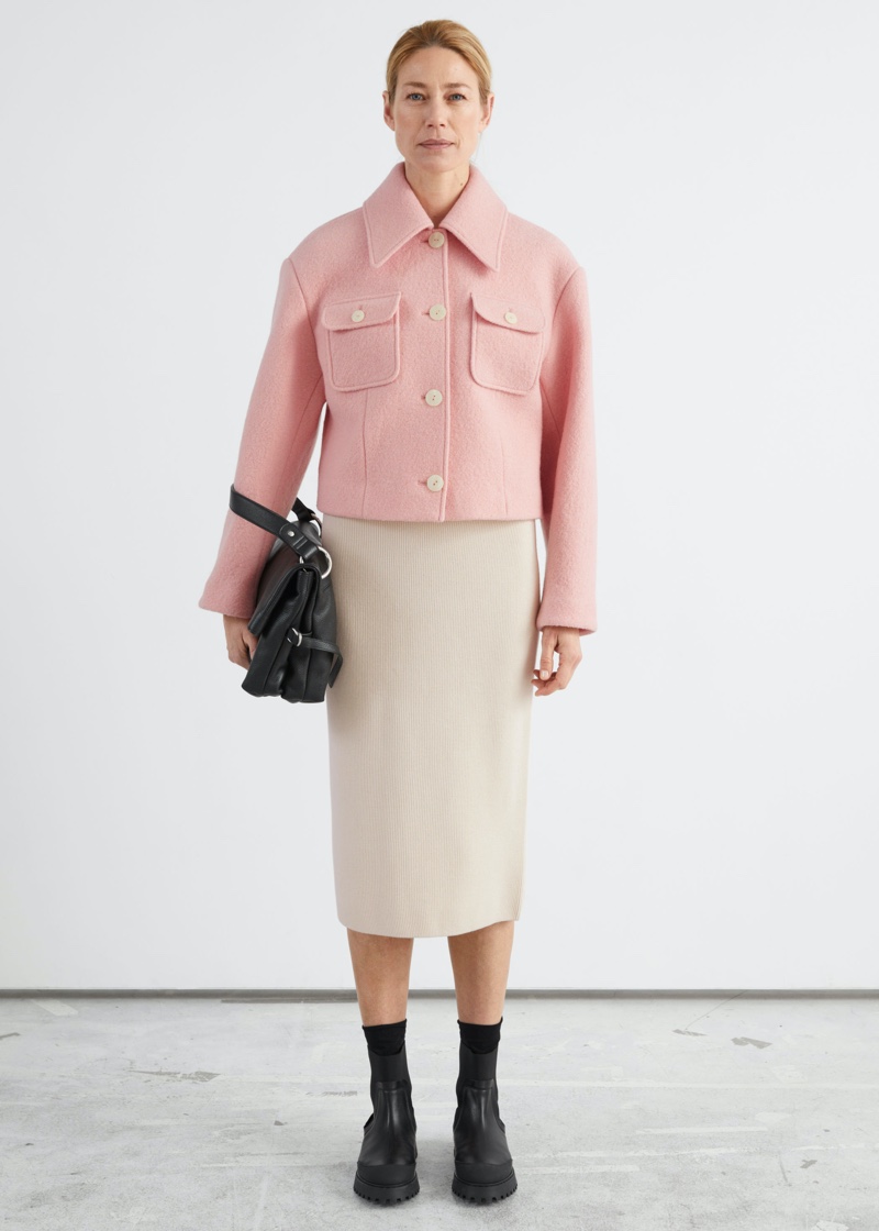 & Other Stories Buttoned Patch Pocket Wool Jacket $149