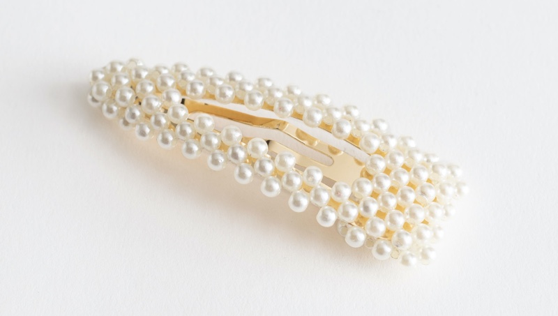 & Other Stories Pearl Beaded Hair Clip $9