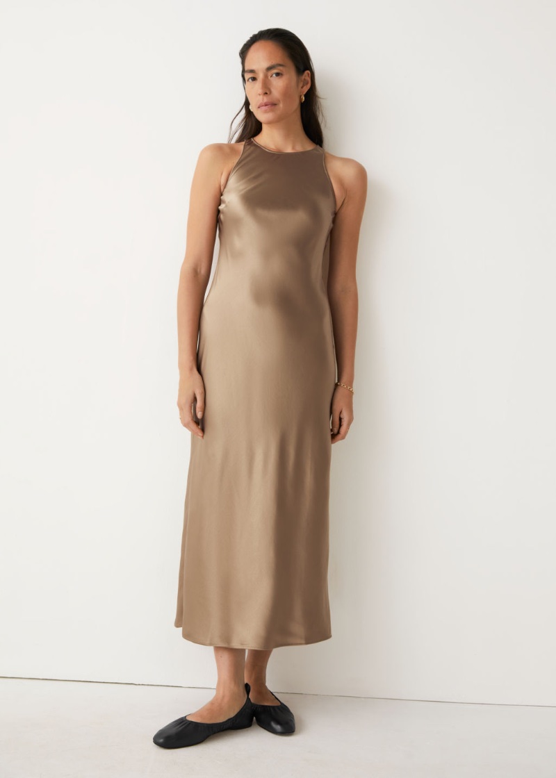 & Other Stories Satin Slip Midi Dress $119