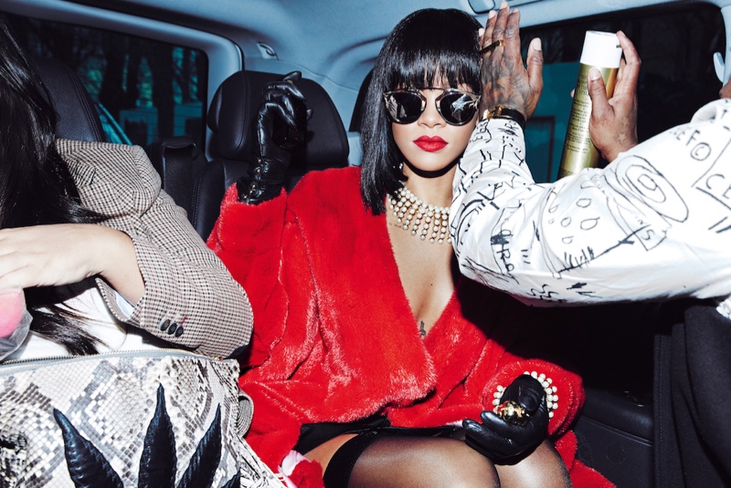 Rihanna en route to Christian Dior show, Paris, 2014. Photograph: Dennis Leupold