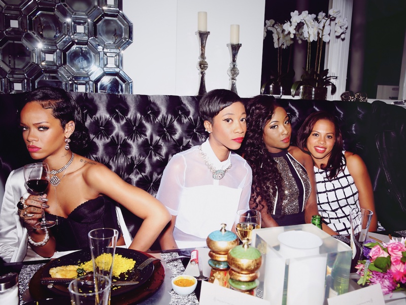 With Melissa Forde, Leandra Goodridge, and Sonita Alexander, New Year’s Eve, New York, 2014. Photograph: Dennis Leupold