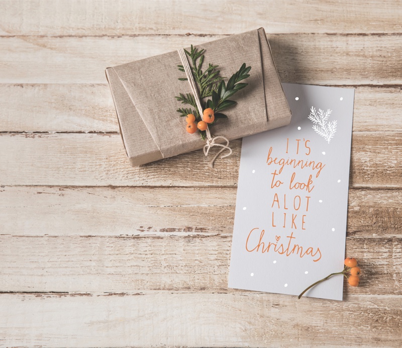Rustic Wrapped Christmas Gift Card