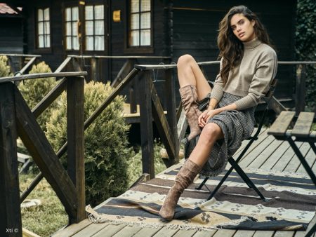Sara Sampaio Poses in Nature for XTI Shoes Fall '19 Campaign Wearing boots, Sara Sampaio returns for XTI Shoes fall-winter 2019 campaign