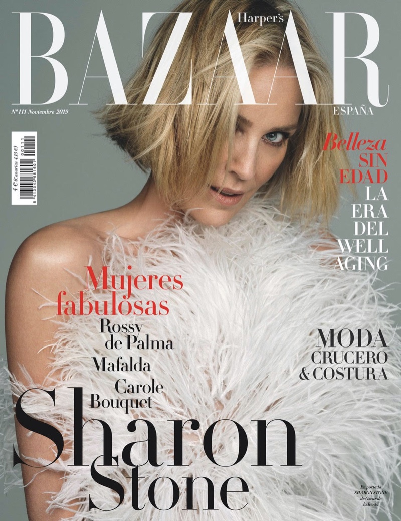 Sharon Stone on Harper's Bazaar Spain November 2019 Cover