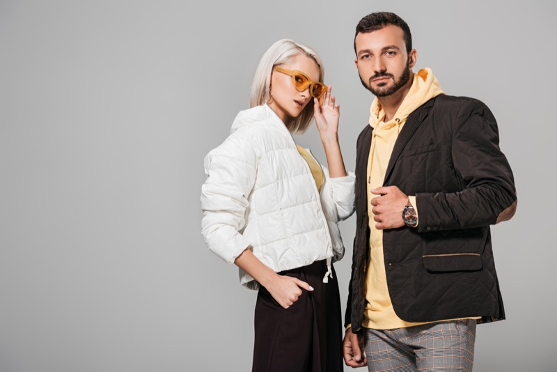 Stylish Couple Man Woman Jackets Models