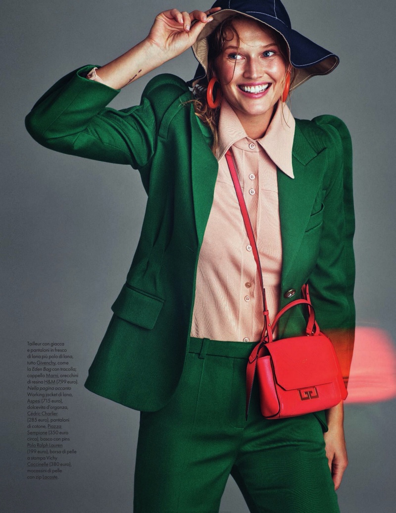 Toni Garrn Goes Bright in Autumn Fashions for ELLE Italy