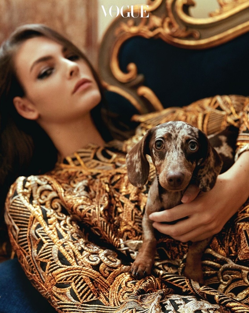 Vittoria Ceretti Strikes a Pose in Louis Vuitton for Vogue Korea