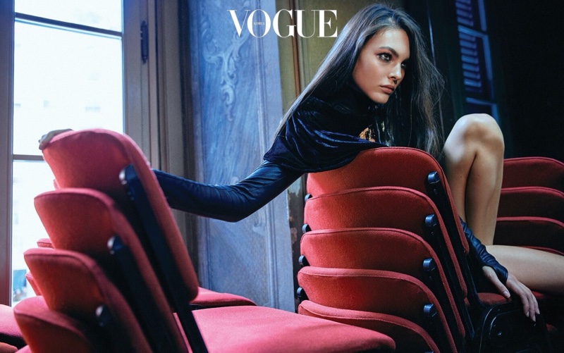 Vittoria Ceretti Strikes a Pose in Louis Vuitton for Vogue Korea