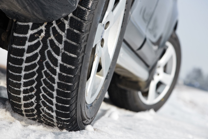 Winter Tire Car Closeup