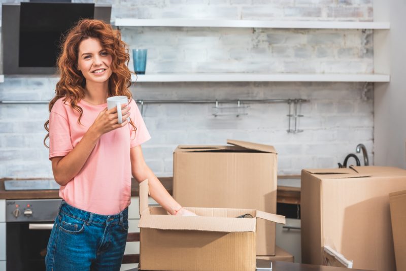 Woman with Moving Boxes