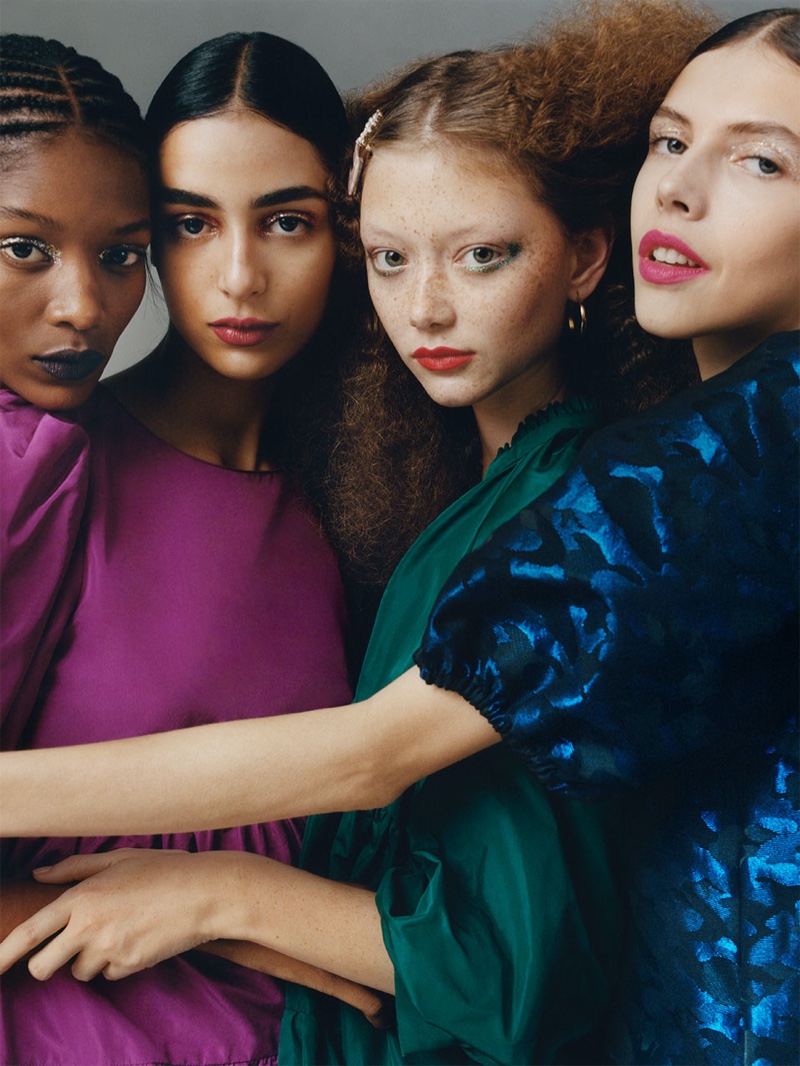 Elibeidy Dani, Nora Attal, Sara Grace Wallerstedt and Lea Julian star in Zara TRF Overbold fall-winter 2019 editorial