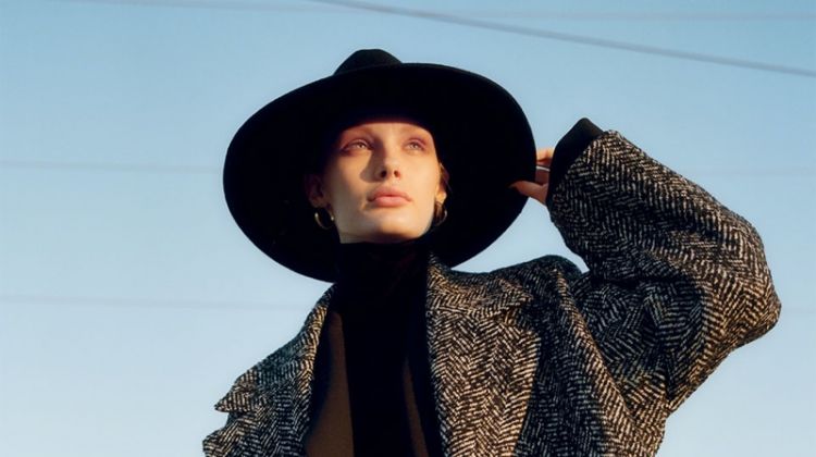 Kris Grikaite Goes West in Zara’s Fall Coats