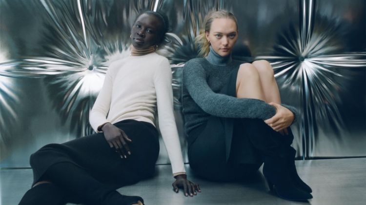 Alek Wek and Gemma Ward wear Zara's fall-winter 2019 sweater styles