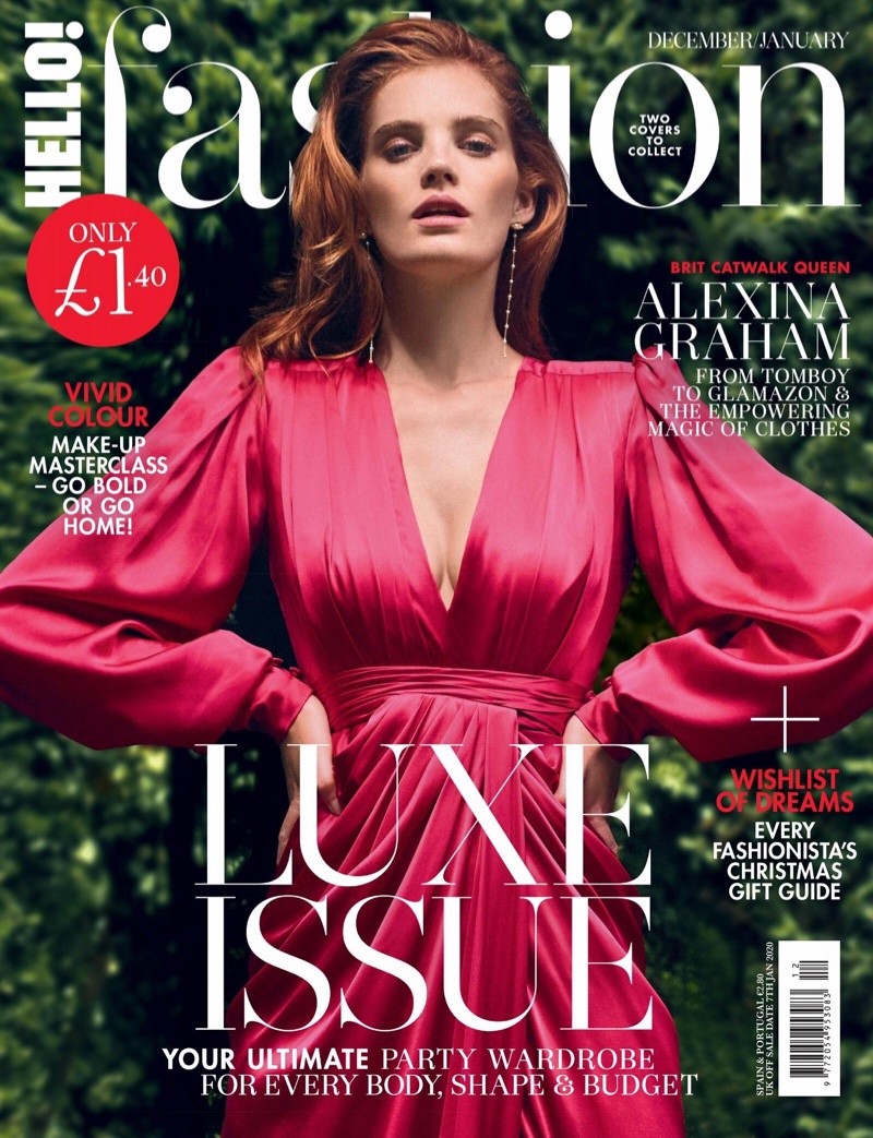 Alexina Graham Poses in Rosy Shades for Hello! Fashion