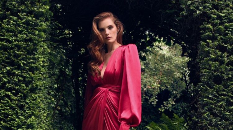 Alexina Graham Poses in Rosy Shades for Hello! Fashion