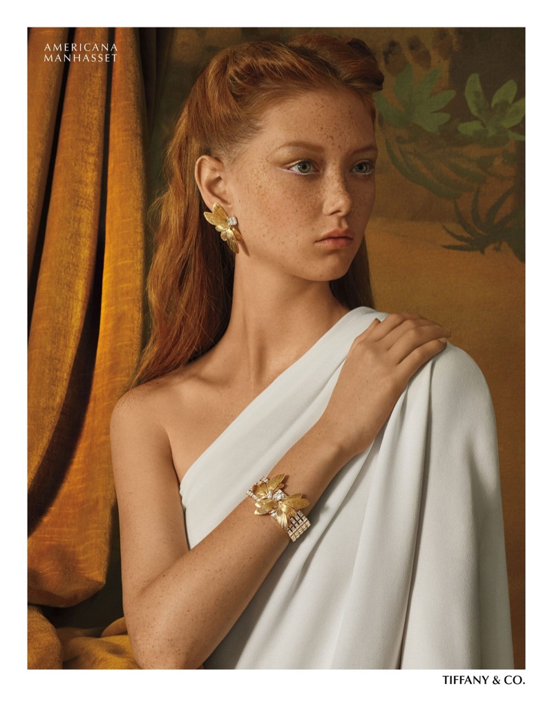 Sara Grace Wallerstedt models Tiffany & Co. jewelry for Americana Manhasset holiday 2019 campaign