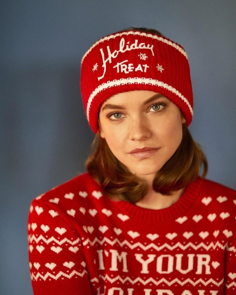 Looking ready for Christmas, Barbara Palvin fronts Philosophy di Lorenzo Serafini Holiday Treats sweater campaign