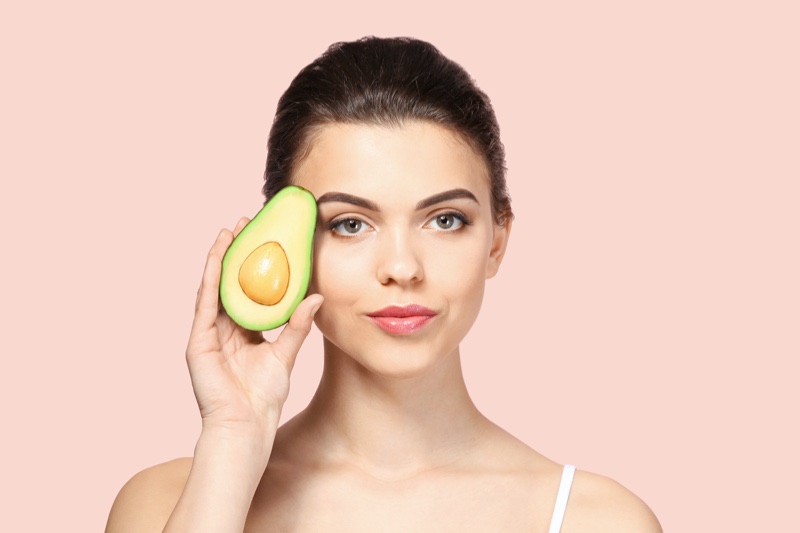 Beauty Model Posing Avocado