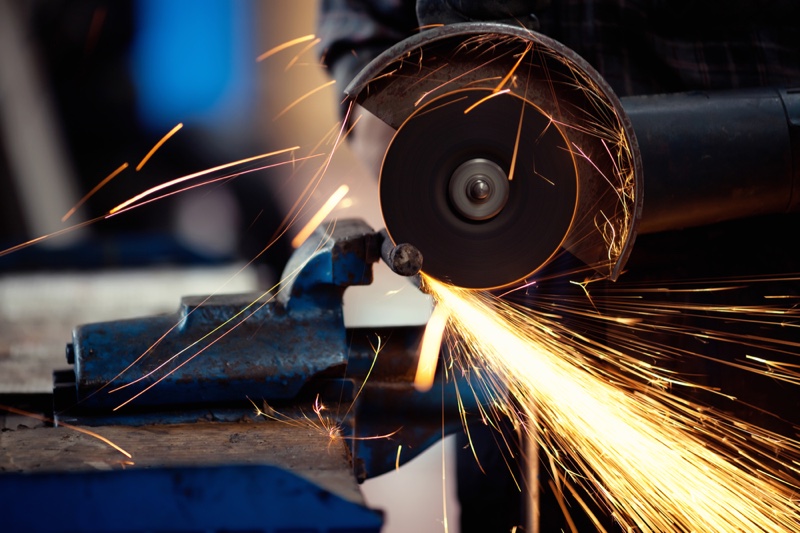 Bench Grinder Working