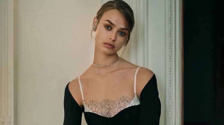 Birgit Kos Poses in Lingerie Inspired Looks for PORTER Edit
