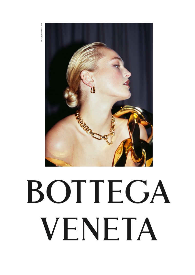 Model Jean Campbell appears in Bottega Veneta resort 2020 campaign