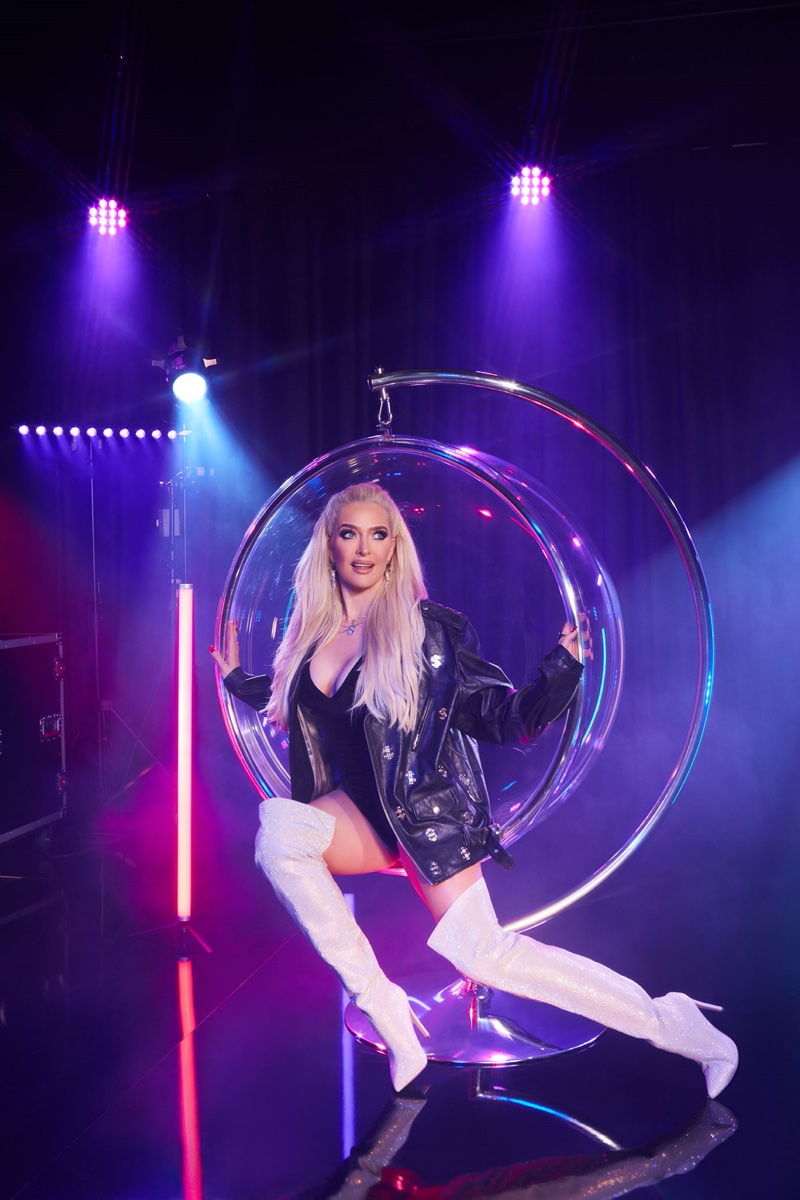 Erika Jayne poses in Charmed boot from ShoeDazzle Holiday 2019 collaboration