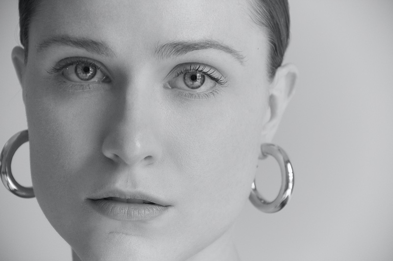 Photographed by Domino, Evan Rachel Wood poses in black and white