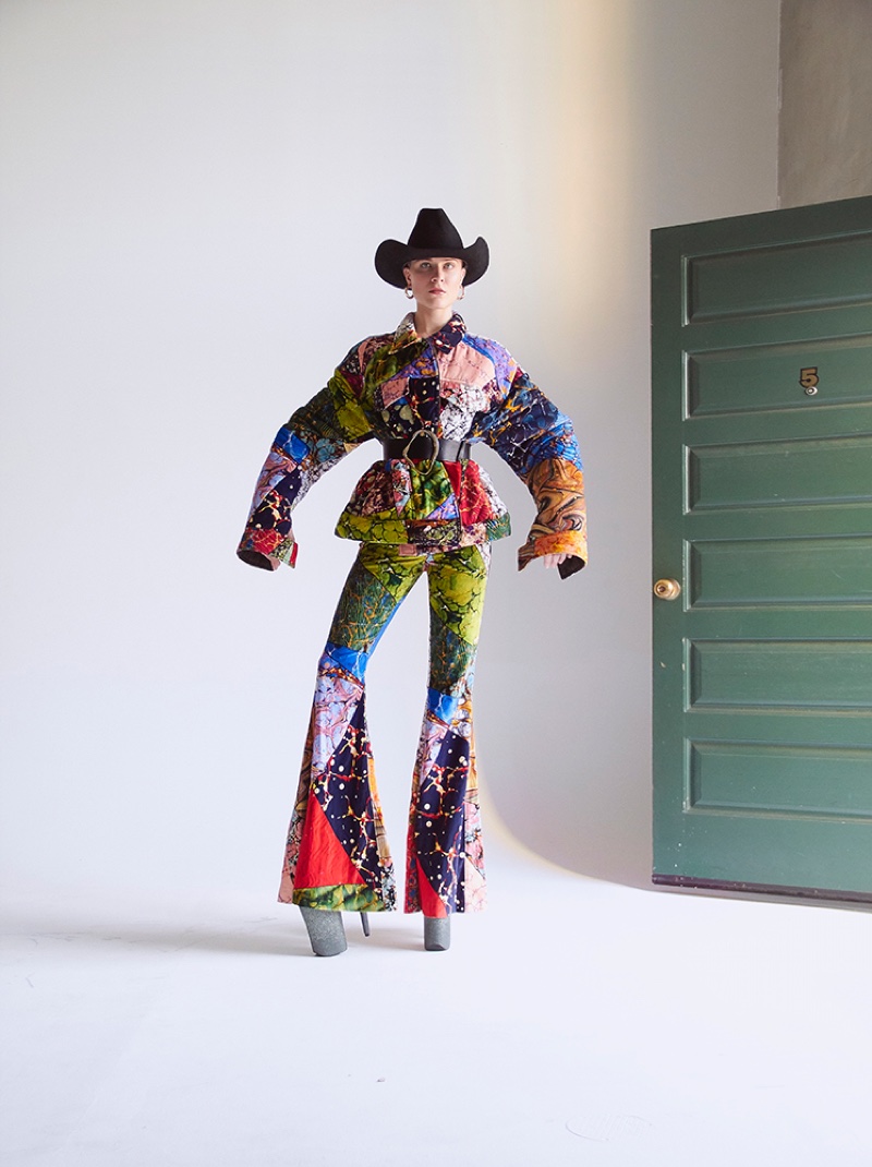 Channeling western style, Evan Rachel Wood embraces colorful prints from Rosie Assoulin