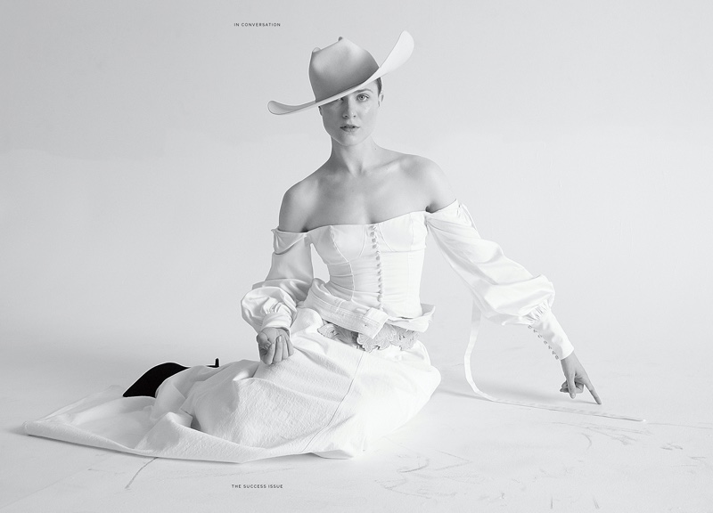 Dressed in white, Evan Rachel Wood embraces western style