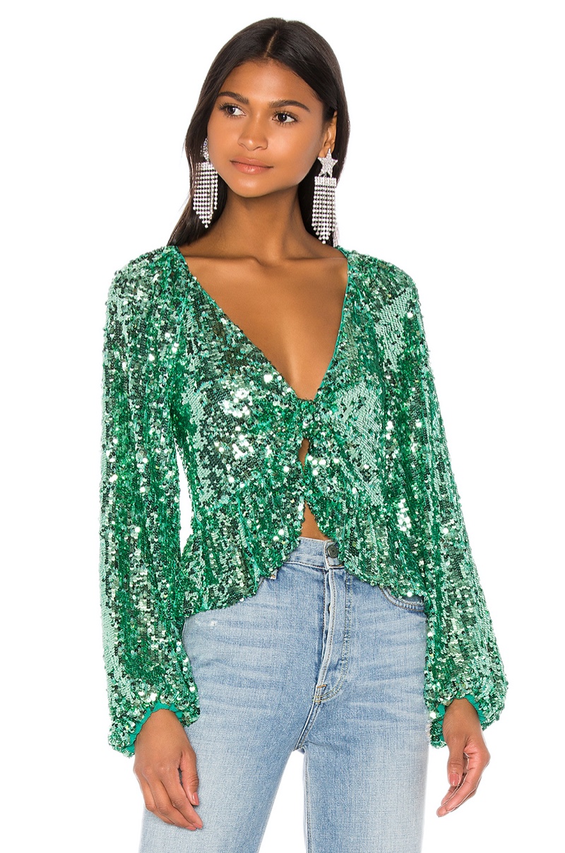 For Love & Lemons Madeleine Sequin Top $163