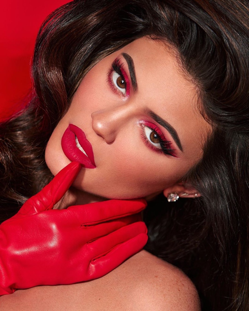 Red-hot beauty looks stand out for Kylie Cosmetics Holiday 2019 campaign