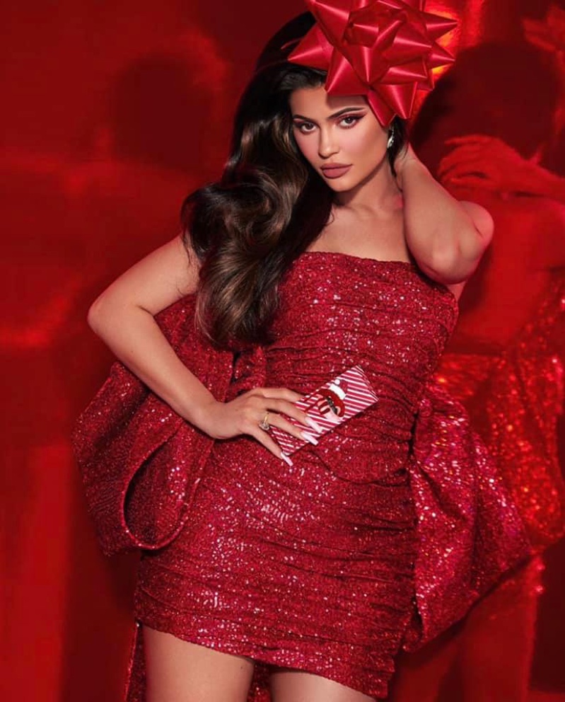 Dressed in sequins, Kylie Jenner fronts Kylie Cosmetics Holiday 2019 