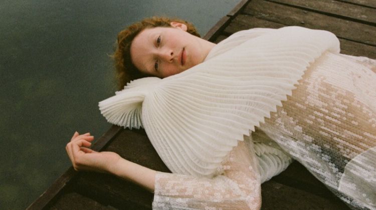 Lorna Foran Enchants in All White Styles for W Korea