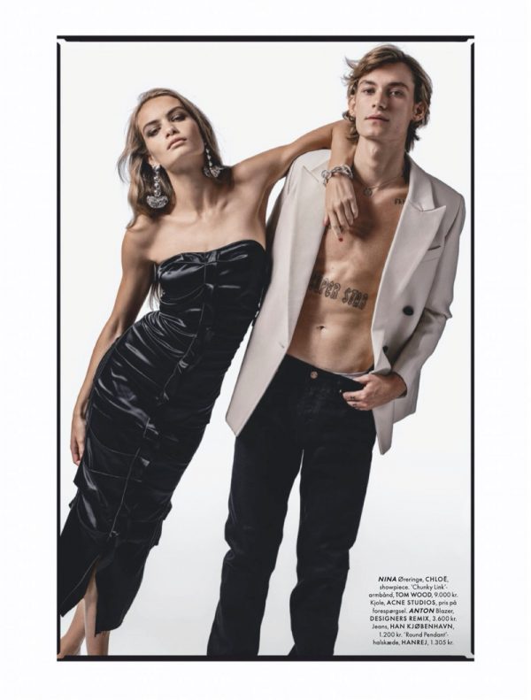 Nina Marker Boyfriend ELLE Denmark 2019 Cover Fashion Editorial