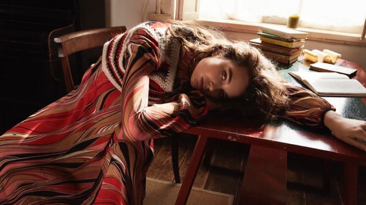 Noortje Haak Poses in Longchamp for Marie Claire Netherlands