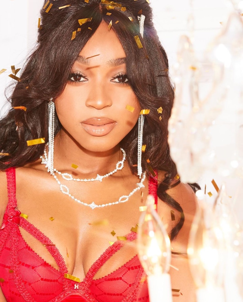 Looking red-hot, Normani appears in Savage x Fenty lingerie