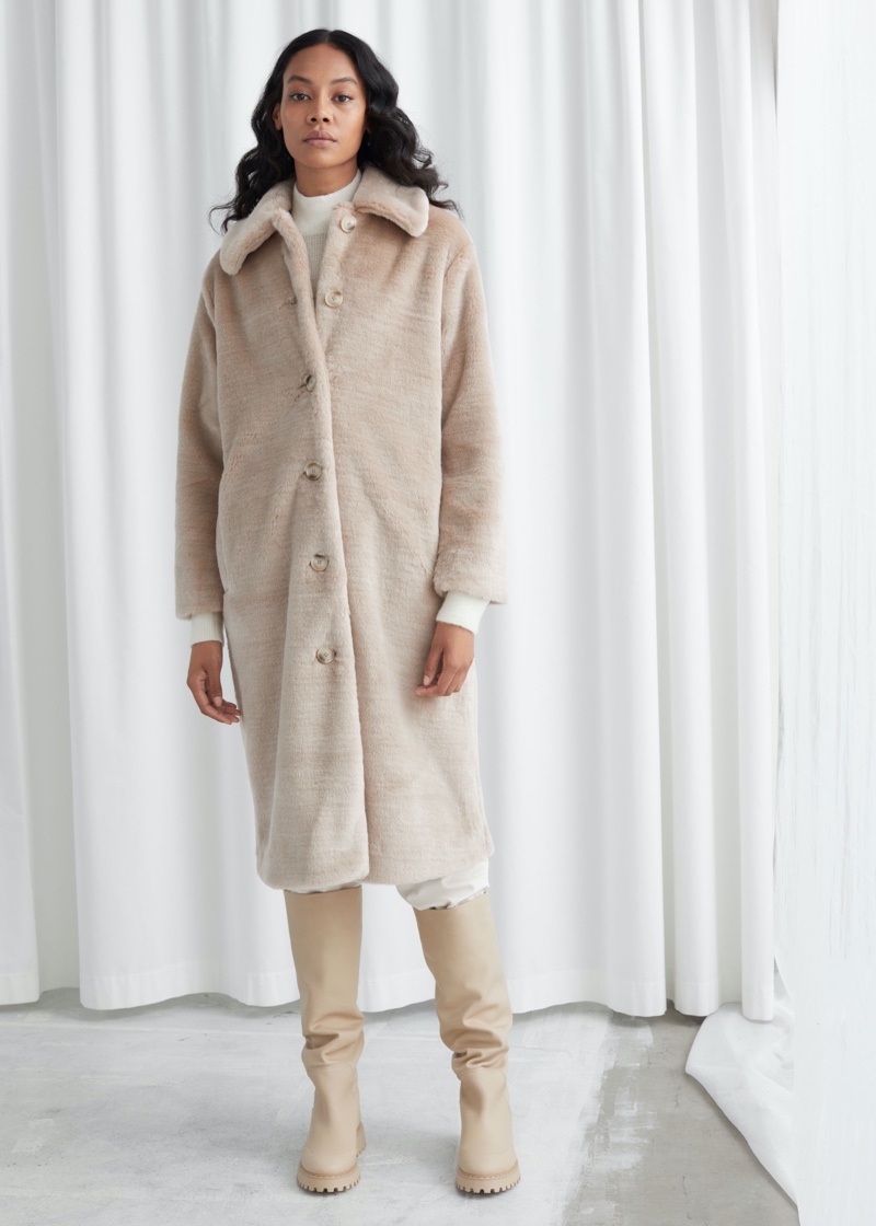 & Other Stories Faux Fur Long Coat $219