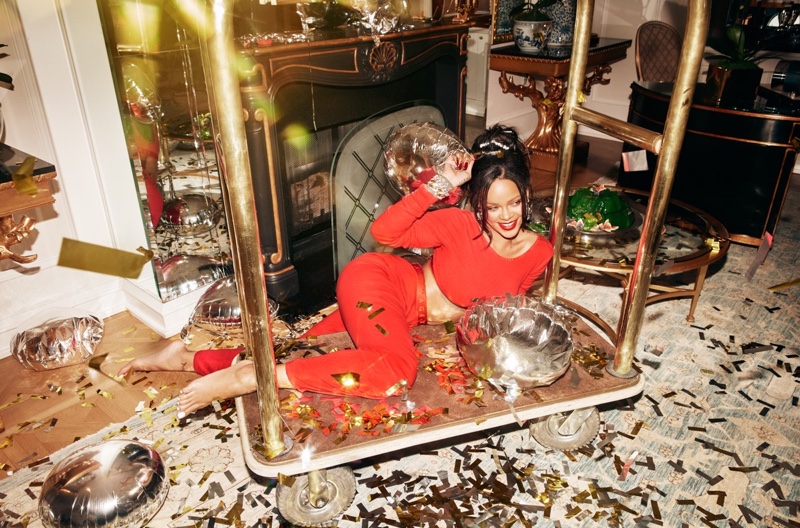 Surrounded by confetti, Rihanna fronts Savage x Fenty Xtra VIP campaign