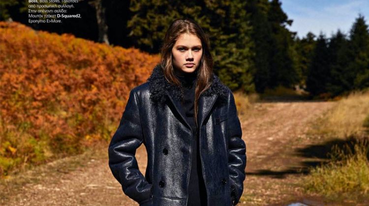 Tessa Jean Models Layered Winter Looks for Marie Claire Greece