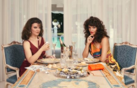 Artist Sarah Baker and supermodel Helena Christensen front Versace Holiday 2019 campaign