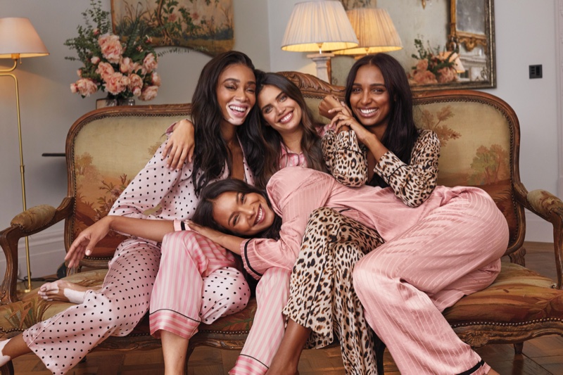 Winnie Harlow, Lais Ribeiro, Sara Sampaio and Jasmine Tookes star in Victoria's Secret Holiday 2019 campaign