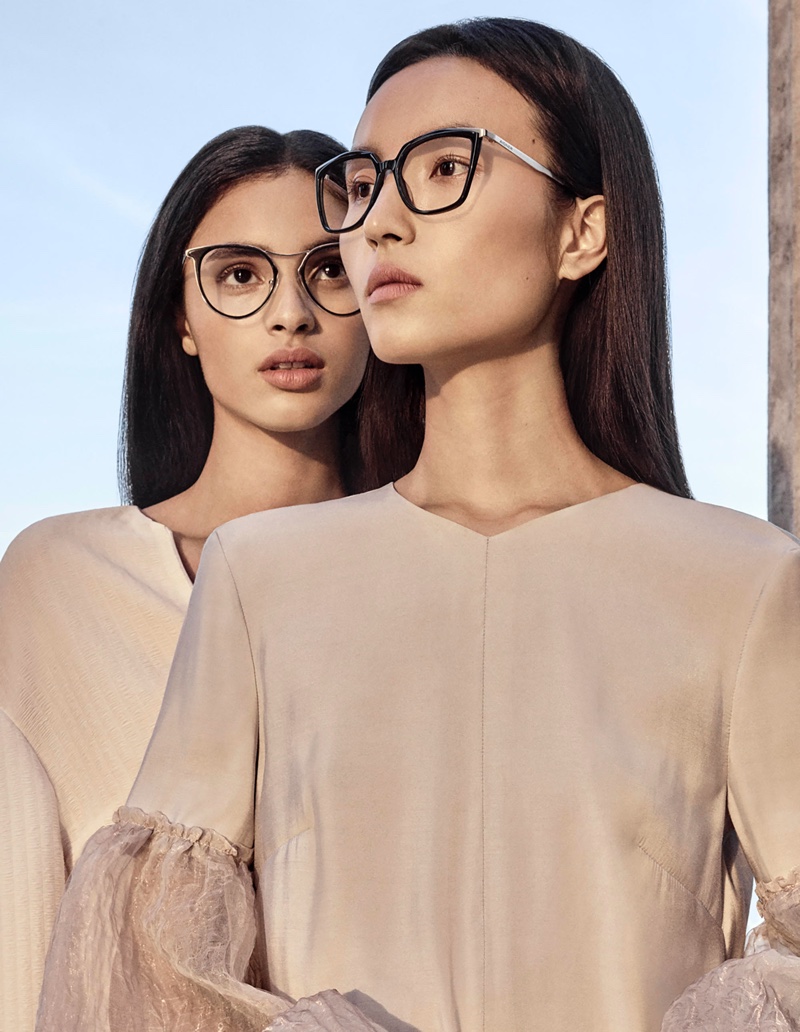 Aira Ferreira and Luping Wang model eyewear in Aigner spring-summer 2020 campaign