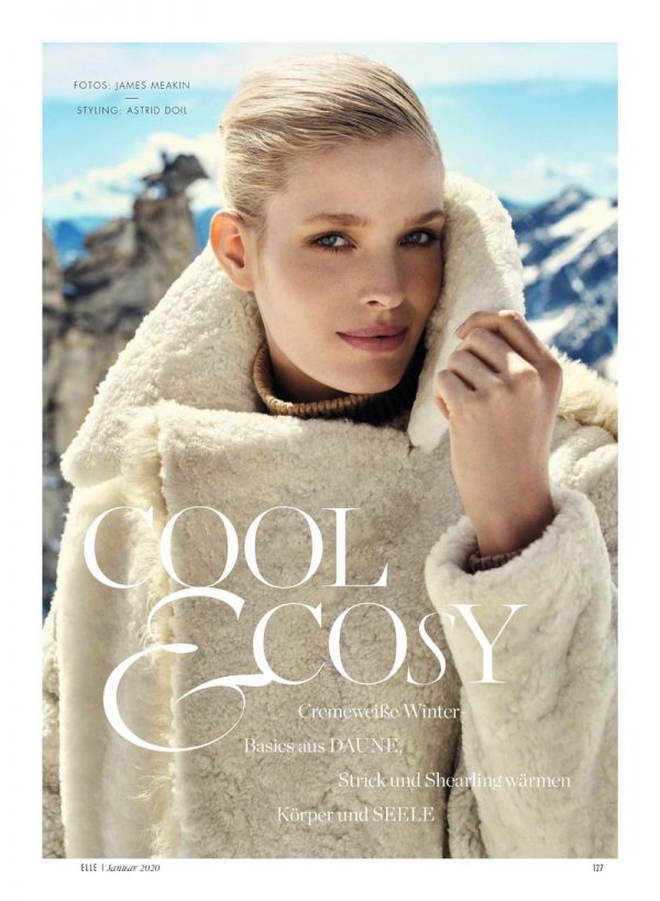Alisa Ahmann ELLE Germany 2020 Cover Snow Fashion Editorial