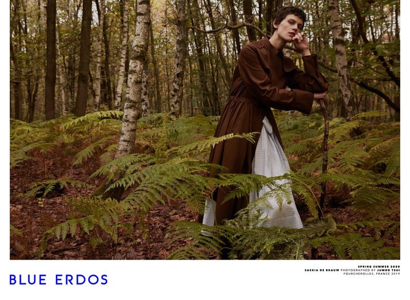 Saskia de Brauw poses outdoors for Blue Erdos spring-summer 2020 campaign