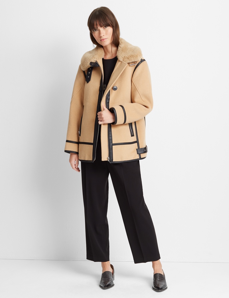 Club Monaco Mixed Media Moto Coat $459