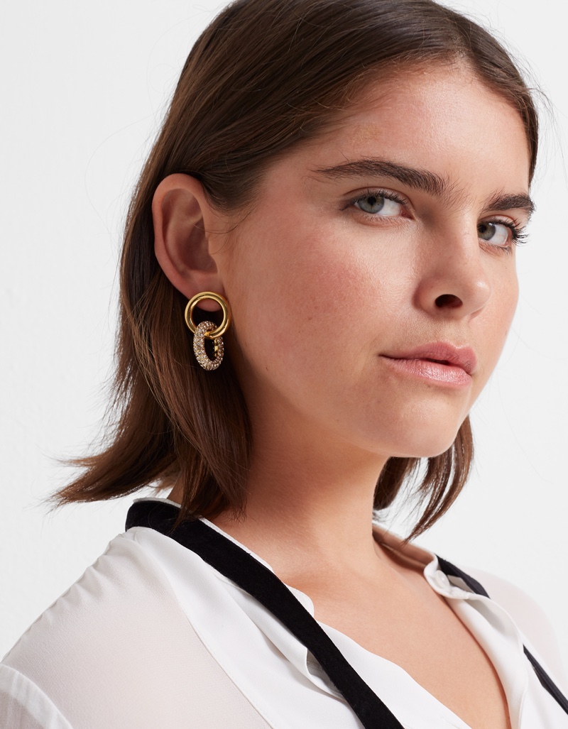 Club Monaco Pave Link Hoop Earring $49.50