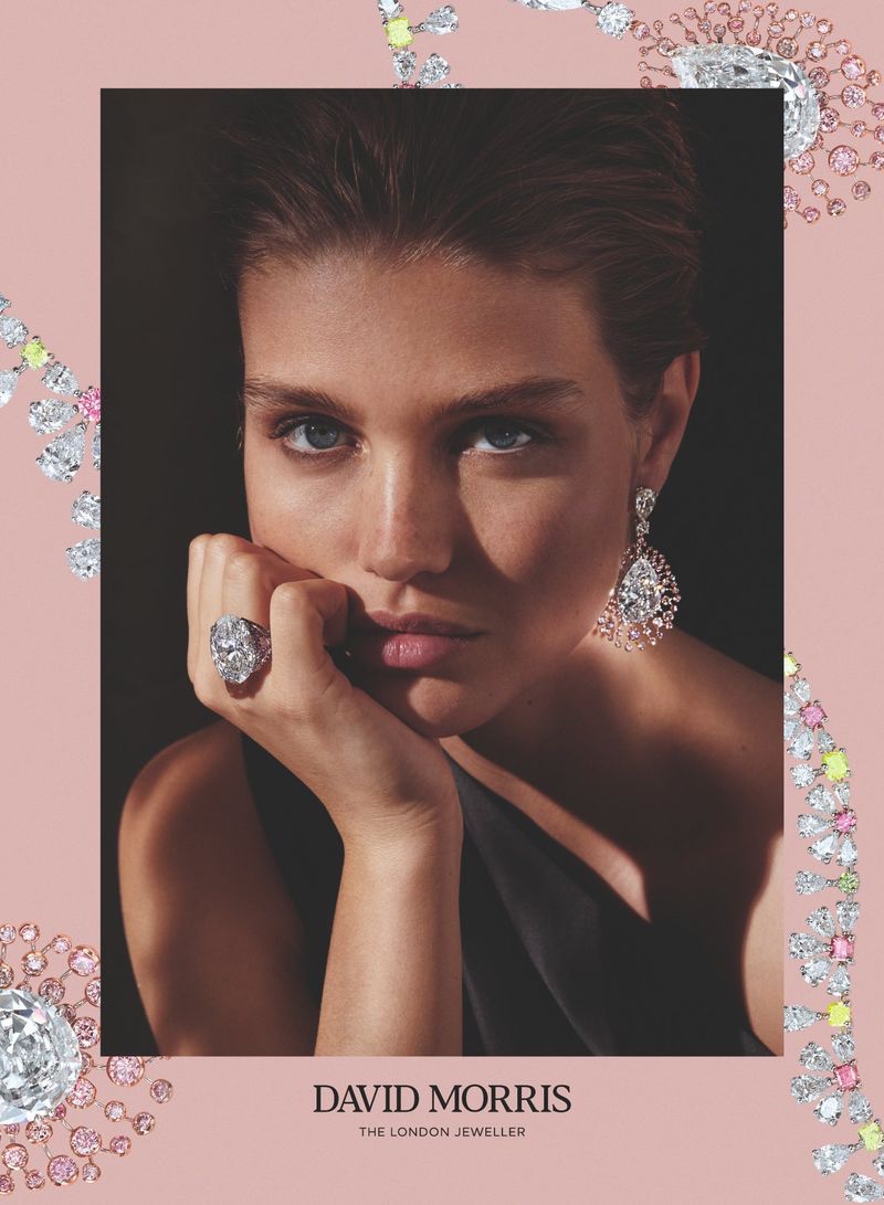 Dazzling in diamonds, Luna Bijl fronts David Morris 2019/2020 campaign