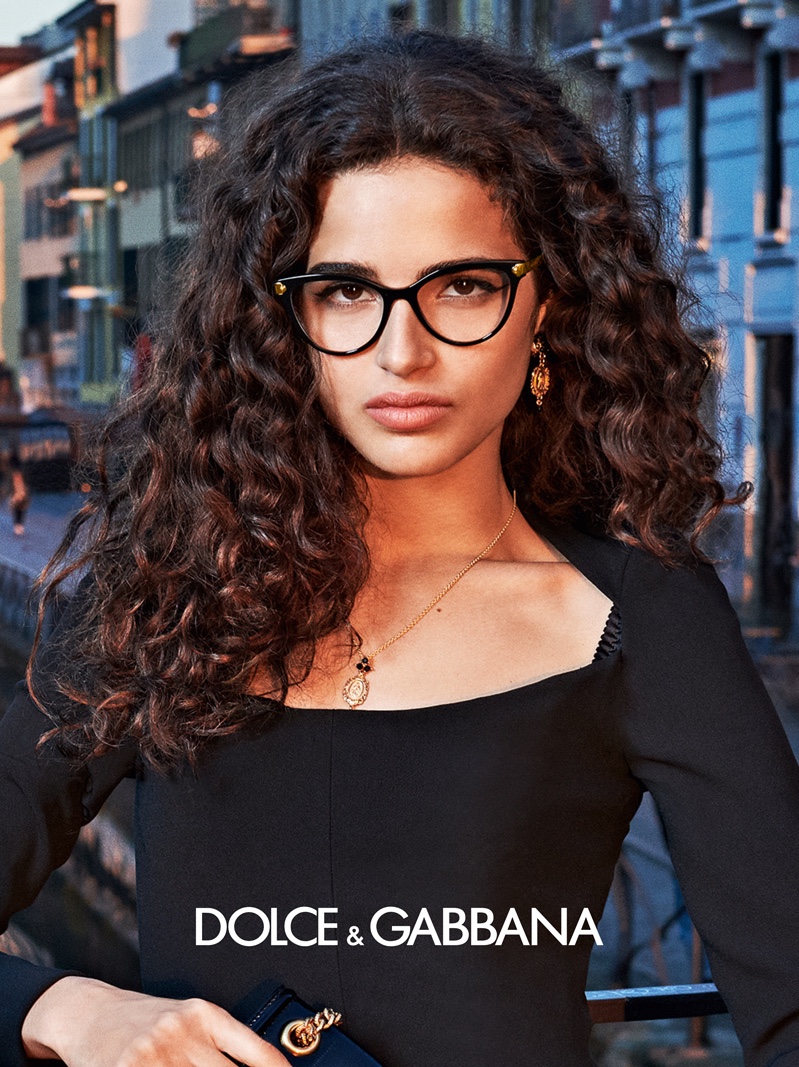 Model Chiara Scelsi appears in Dolce & Gabbana Eyewear fall-winter 2019 campaign